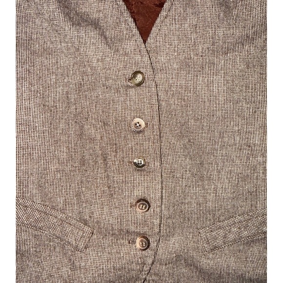 College Town Tan Tweed Waist Cinch Hippy Vest Women's Size S/M Boho VTG 1970s - Picture 5 of 5
